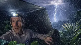 JUNGLE MEGA STORM SMASHES TOURIST CAMPING WITH TARP