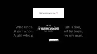 A High Standard Girl ❤️ | Loyalty, Respect & True Love | Wisdom Quotes Shorts