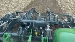 Agro-Tom GSH XL 4 meter Subsoiler on John Deere tractor in Canada