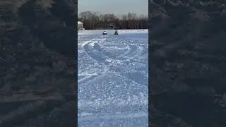 Can -am ￼ renegade 850 vs outlander 850 #winteractivities #atv #frozenlake #canam