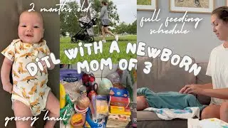 DAY IN THE LIFE WITH A NEWBORN - Full Feeding Schedule - 2 Months Old - Mom of 3 - The Troxels