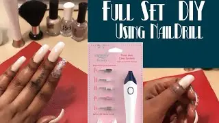 #QuarantineNails DIY FULL SET USING NAIL DRILL #DIY #FullSet #NailDrill #FlourNails
