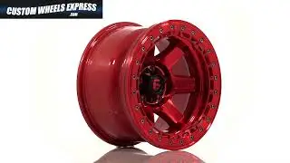 Fuel Block Beadlock D123 Candy Red Custom Truck Wheel Spin