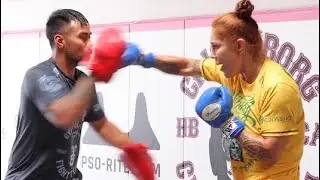 CRIS CYBORG SMASHES THE PADS WITH CRUSHING PUNCHES IN SNEAK PEAK TRAINING FOR PRO BOXING DEBUT!