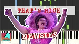 That's Rich - Newsies | Piano Accompaniment Tutorial (Synthesia)