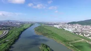 DJI Phantom3 Pro Beautiful Yodo River in Summer Aqua Metropolis Osaka