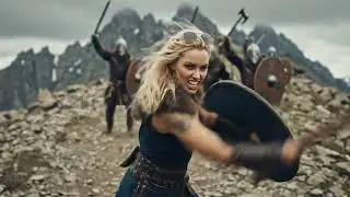 Viking Woman fighting.