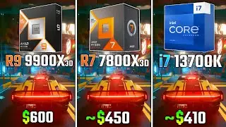 RYZEN 9 9900X3D vs RYZEN 7 7800X3D vs INTEL i7-13700K | Test in 6 Games