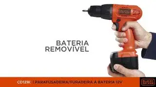 BLACK+DECKER - Kit Parafusadeira/Furadeira &agrave; bateria 12V com maleta - CD121K