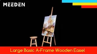 MEEDEN Large Basic Studio A-Frame Solid Beech Wood Floor Painting Easel