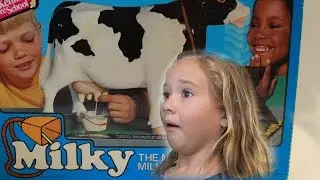 MILKY THE MARVELOUS MILKING COW | PRICELESS KIDS REACTION TO THE WEIRDEST TOY EVER!!! 🐄