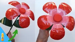 Flor feita com Garrafa pet