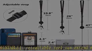 Leather Badge Holder and Adjustable Retractable Lanyards, Quick Release Buckle and Safety Breakaway