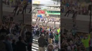 Brad Keselowski, Crew Climb Fence @ Indianapolis Motor Speedway Fan Perspective/Fan View From Stands