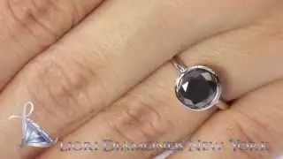 BDR-047 - 1.72 Ct. Natural Black Diamond Solitaire Engagement Ring Bezel Setting 14k Gold