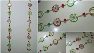 wool Wall hanging making for Diwali decoration.wall hanging craft ideas.easy home decor #diwali