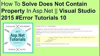 How to solve does not contain property in asp.net || visual studio 2015 #error tutorials 10