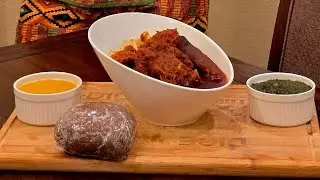 Amala,Gbegiri,and Ewedu with Assorted meats(Abula).