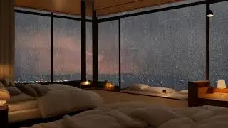 💤 Sleep NOW! Heavy Rain Sounds on Window 8 Hours. Deep ASMR Relaxation & Anxiety Relief