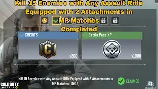 Kill 15 Enemies with Any Assault Rifle Equipped with 2 Attachments in MP Matches Cod Mobile 2023