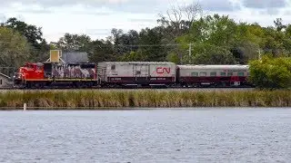 CN GP38-2W leads a Geometry Train through Camp Lake, WI! 10/4/19