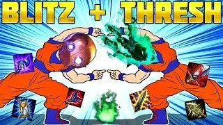 ESTO PASA CUANDO VAS DUO BOT: BLITZ Full AP + THRESH Full AD | PERMA GANCHOS EVERYWHERE |Parodia LoL