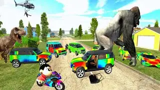 Shin-chan challenges Franklin 🚘 Car Games | Indian Bike Driving 3D 