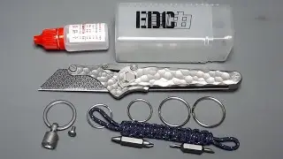 EDC Titanium Folding Knife Cutting Art Blade Cutting Utility eagle claw Alloy Handle hammered meteor