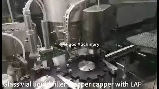 Automatic glass vials filling stoppering and capping machine