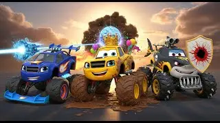 ☀️ SUNRISE BLOCK! Shark Car vs 6 Trucks LIGHT WAR!