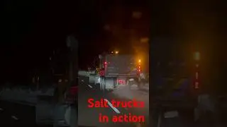 Salt trucks in action for snow storm