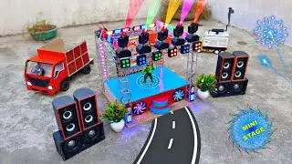 Mini stage making with cardboard | how to make a mini stage | mini stage and sharpy light dj truck