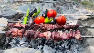 liver chicken kebab (BARBİQUE) Dağda ciyər toyuq kababi #kənd #liver #kabab