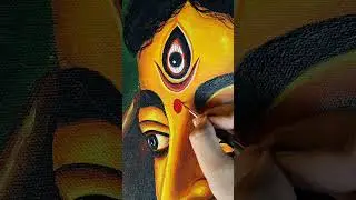 Maa Durga Painting On Canvas 🥹❤️ #shorts #shortvideo #ytshorts #viralshort #art #viral #durgapuja