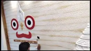 Lord Jagannath 3D statue hand arts in wall.  And 3D Jagannath temple in wall hand arts design..!