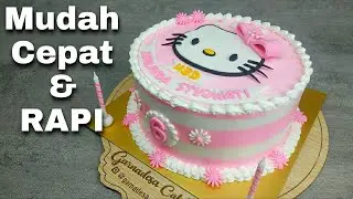 Cara mudah menghias kue ultah hello kitty yang rapi