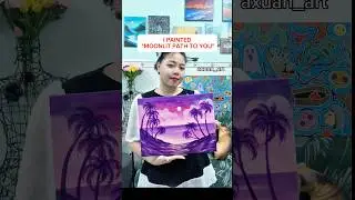 🌴Lavender Kisses & Ocean Breeze #art #beachpainting #acrylicpainting #paint