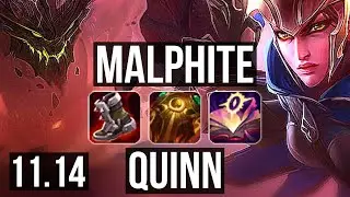 MALPHITE vs QUINN (TOP) | Rank 1 Malph, 7/2/8, Dominating | EUW Challenger | v11.14