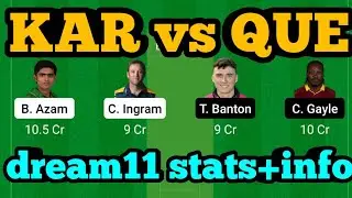 KAR vs QUE Dream11| KAR vs QUE | KAR vs QUE Dream11 Team|