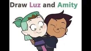 How to Draw Luz and Amity Hugging from Owl House Easy Step by Step Drawing Tutorial
