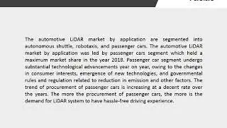 Automotive LiDAR Market is estimated to reach US$ 4,348.09 Mn by 2027