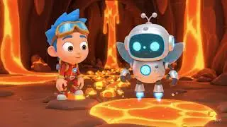 Zane & RoboBit: Lava Land Slide 🌋 | Fun 3D Cartoon Adventure for Kids