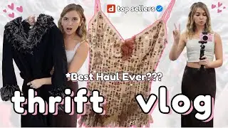 Thrift With Me for Depop! 🎀 I Manifested My Best Thrift Haul Ever? 🤭✨💞🤞🏼