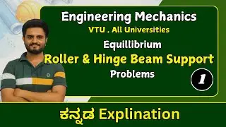 Hinge & Roller beam Problem | Engineering Mechanics | VTU , All Universities