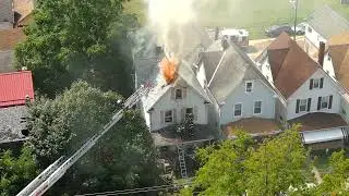 New Kensington House Fire 8/30/24 - Aerial footage with fireground comms