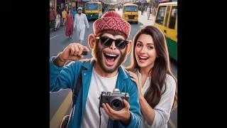 viral monkey new girlfriend in Karachi blogging short video