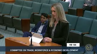 Texas PTA President Jennifer Easley Testifying at Trade, Workforce, & Economic Development Hearing