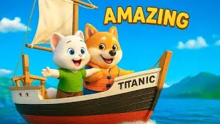 🐱Milo Kitten & 🐶Tigo Puppy Build a Giant Ship and Sail Away 🚢🌊