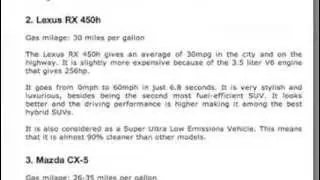 Best SUV For Gas Milage