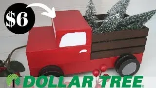DOLLAR TREE DIY | VINTAGE RED TRUCK CHRISTMAS DIY | ALL DOLLAR TREE ITEMS | ONLY $6